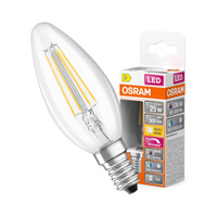 LED žiarovka B35 sviečka E14 2,2W = 25W 300lm 2700K teplá biela CRI90 300° Filament Dimmable SUPERSTAR PLUS CLASSIC Osram