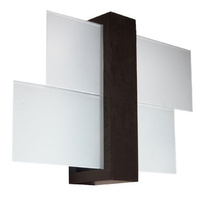 Moderné obdĺžnikové hnedé nástenné svietidlo E27 Feniks Sollux