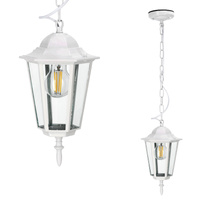 Vonkajšie záhradné závesné svietidlo E27 biele IP54 LO 4105 Kobi