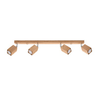 SPOT TUBA Povrchová montáž Reflektor 4x GU10 Pohyblivý štvorcový hnedý Škandinávske stropné svietidlo Keke Sollux