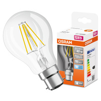 LED žiarovka A60 B22d 4W = 40W 470lm 4000lm neutrálna biela 300° Retrofit vlákno CLASSIC Osram