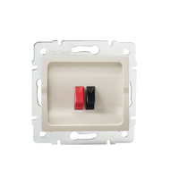 Zvuková zásuvka pre reproduktor, jednoduchá štvorcová, béžová LOGI Kanlux