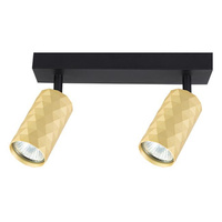 Bodové halogénové stropné svietidlo s reflektorom 2x GU10 Moving Black Gold Glamour Masterled