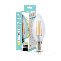 LED žiarovka E14 guľka 4W 470lm 3000K teplá biela 360° Filament Line Kobi