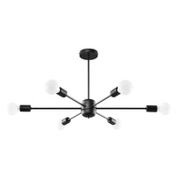 Stropné závesné svietidlo 6x E27 Luster nepravidelný čierny Moderné svietidlo Lango Sollux