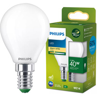 LED žiarovka E14 guľka P45 2,3W = 40W 485lm 210lm/W 2700K teplá biela 300° CLASS A UltraEfficient Philips