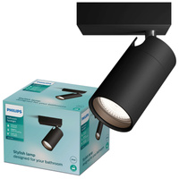 Nástenné svietidlo GU10 IP44 čierne Kosipo Philips