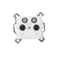 TV-2xSAT svorkovnica štvorcová biela LOGI Kanlux