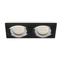 Zapustené halogénové bodové svietidlo GU10 čierne dvojité Kobi