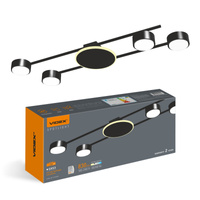 Luster Stropné svietidlo 4x GX53 9W 830lm 2700K, teplá biela čierny Povrchová montáž Videx