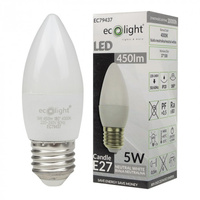 LED žiarovka B37 E27 5W 450lm 4000K neutrálna biela Ecolight