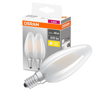 2x LED žiarovka B35 sviečka E14 4W = 40W 470lm 2700K teplá biela 300° BASE Osram