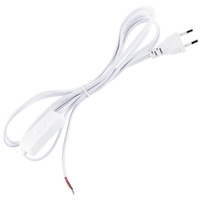 Pripojovací kábel 2,5 m 2x0,5 s kolískovým spínačom BIELA