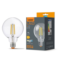 LED žiarovka E27 G95 Sphere 7W = 60W 806lm 4000K neutrálna biela 360° FILAMENT Stmievateľná Videx