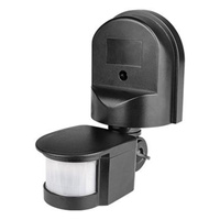 Vonkajší PIR senzor pohybu a súmraku čierny IP44 180° Masterled