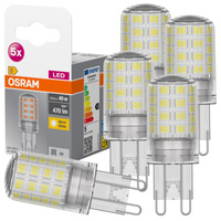 5x LED žiarovka G9 4,2W = 40W 470lm 2700K teplá biela 300° BASE Osram