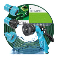 Súprava záhradnej hadice na vodu 3/4" 50 m, postrekovacia pištoľ, prípojka so závitom, rýchlospojka STOP, priechodná rýchlospojka 3/4" CELLFAST