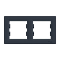 Horizontálny rám pre dvojzásuvku Asfora Anthracite