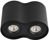 Halogénové svietidlo na povrchovú montáž SPOT round BORD 2xGU10 black mat IP20 Kanlux