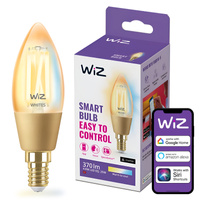 LED žiarovka E14 sviečka C35 4,9W = 25W 370lm 2000-5000K TW FILAMENT Amber Smart SMART WiFi Bluetooth App WiZ