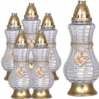 6x Babičkina 40h sklenená sviečka na hrob na celoročný príspevok 33cm