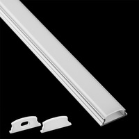 Hliníkový profil pre LED KM34 Silver Povrchová montáž 2m + Mliečny kryt + Koncové krytky