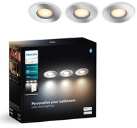 3x zapustené LED svietidlo Hermetic IP44 do kúpeľne 4,2 W 400lm IP44 White Ambiance TW Chrome Smart SMART Zigbee Bluetooth Adore Philips HUE
