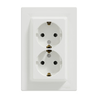 Dvojitá zásuvka SCHUKO 2x 2P+E s rámom SCHNEIDER ASFORA