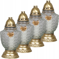 4x Sklenená sviečka na hrob pre mamu 52h na celoročný príspevok 32cm