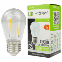 LED žiarovka Edison S14 E27 2W 120lm 2700K teplá biela FILAMENT Ecolight