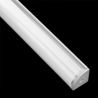 Hliníkový profil pre LED KM55 Silver corner 2m s priehľadným difúzorom a koncovkami