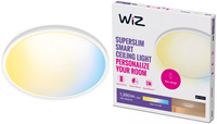 Plafond LED stropné svietidlo na povrch 14W 1300lm 2700-6500K TW 24,2cm biele okrúhle Smart SMART WiFi Bluetooth aplikácia Superslim WiZ