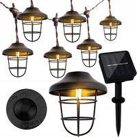 SOLAR GIRLAND 10x kovová lucerna 4,5 m záhradná dekoratívna dekoratívna 3000K teplo