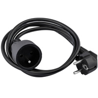 Sieťový predlžovací kábel zástrčka - zásuvka s uzemnením 1,5m 3x1,0mm 13A čierny ECOLIGHT
