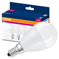 3x LED žiarovka P45 guľka E14 6,5W = 60W 806lm 4000K neutrálna biela 150° VALUE CLASSIC Osram