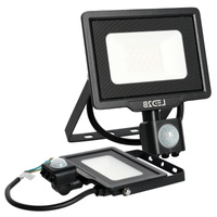 Vonkajší LED reflektor Záhrada 20W 1600lm 4000K neutrálna biela 120° so senzorom pohybu a súmraku IP65 Čierny MHC Kobi