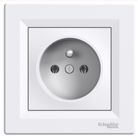 Jednoduchá zásuvka 2P+PE s rámom Zápustná montáž Asfora IP20