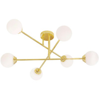 Stropné závesné svietidlo 6xE27 Luster GOLD PALLE Sklenené tienidlá