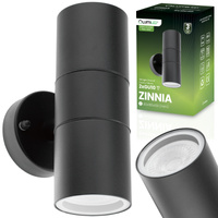 Záhradné nástenné svietidlo fasáda zhora nadol LED GU10 IP44 ZINNIA INOX LUMILED