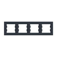 Horizontálny rám pre štvorzásuvkový panel Asfora Anthracite