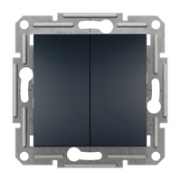 Dvojitý dvojcestný vypínač Asfora IP20 v antracitovej farbe bez rámu
