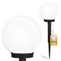 LED záhradná lampa na solárny pohon WHITE BALL 10cm