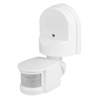 Vonkajší PIR snímač pohybu a súmraku biely IP44 180° Masterled