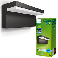 Záhradné nástenné svietidlo Vonkajšie fasádne svietidlo LED 3,8 W 800 lm 2700 K antracit Bustan Ultra Efficient Philips