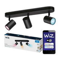 LED stropné svietidlo SPOT rail Black 3x 5W WHITE + RGB SMART WiFi WiZ