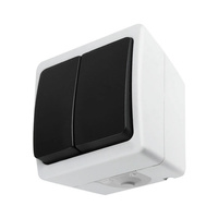 Hermetický dvojitý spínač AQUATIC MINI IP54 ORNO Biela - čierna