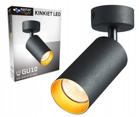 Nástenná zásuvka Povrchová lampa Pohyblivá GU10 Čierna zlatá matná Eris Masterled