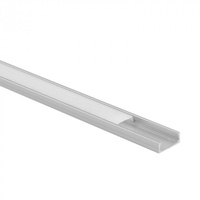 Povrchová montáž LED eloxovaný hliníkový profil 1 m s mliečnym tienidlom pre LED pásy + koncové krytky Ecolight série N