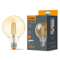 LED žiarovka E27 G95 Sphere 7W = 53W 700lm 2200K teplá biela 360° FILAMENT Amber Dimmable Videx