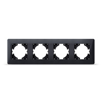 Horizontálny rám pre štvorzásuvkové nástenné zásuvky Čierna BINERA VIDEX